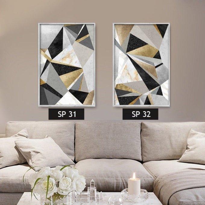 תמונות משולשים זהובים ושחורים TRIANGLES