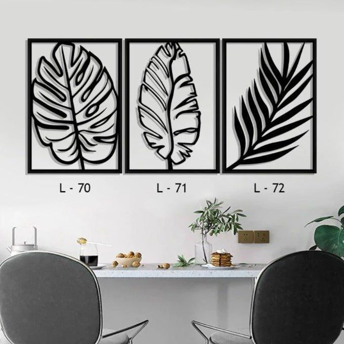 תמונה מעוצבת בחיתוך לייזר LEAVES SET