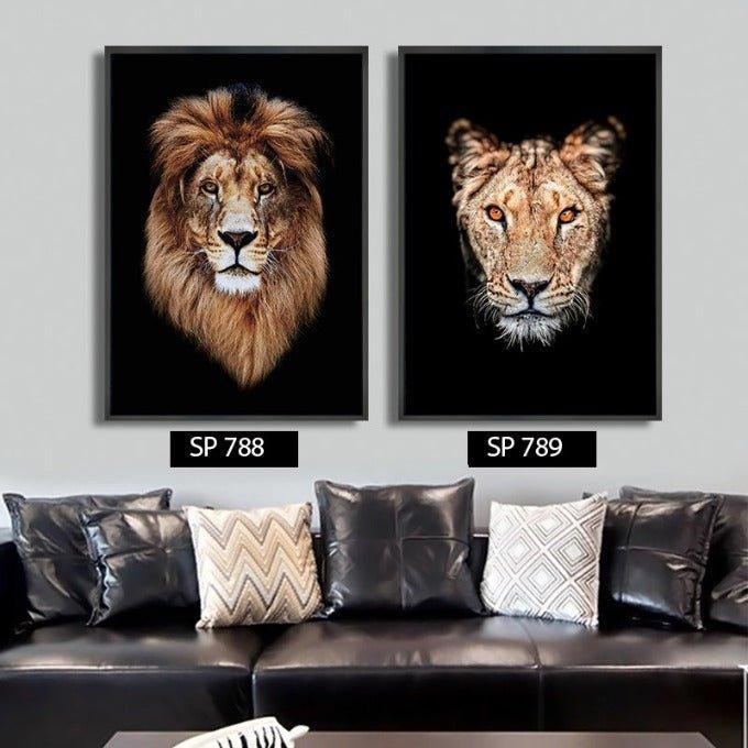 תמונות הדפס אריה ולביאה LION & LIONESS
