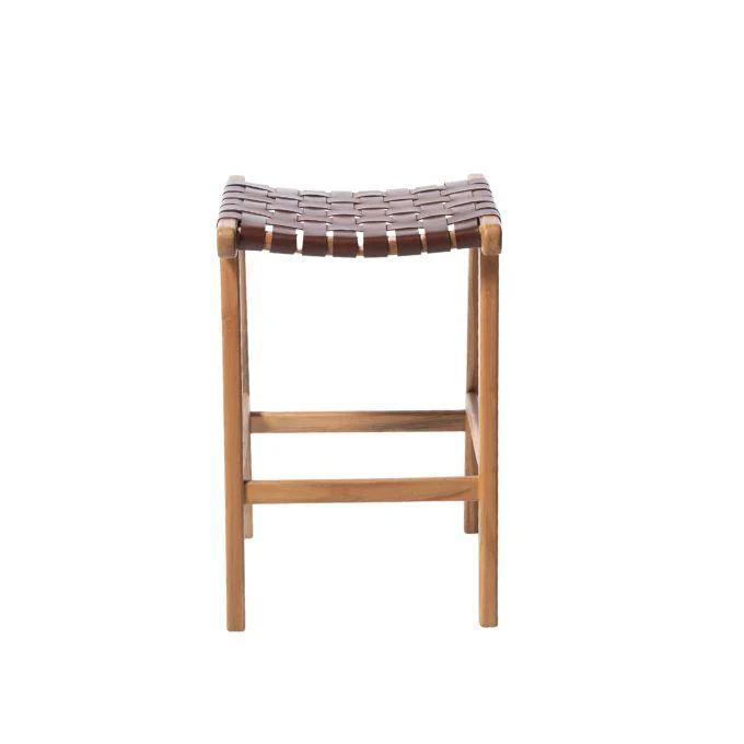 כסא בר עץ ועור מעובד BAR-BRANDY - Image 3