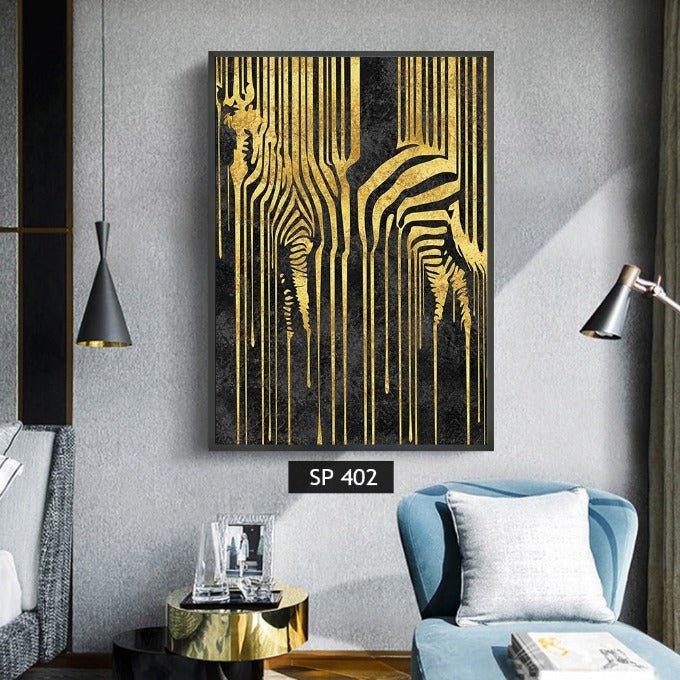ציור מוזהב של זברה GOLDEN ZEBRA