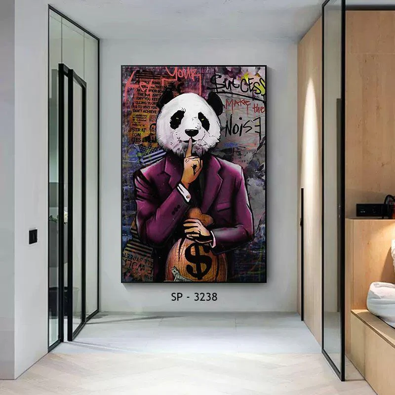 PANDA MAN תמונת קנבס מודרנית