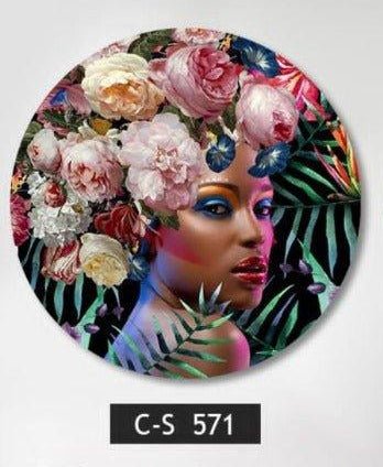 תמונות קיר עגולות FLOWER WOMAN - Image 2