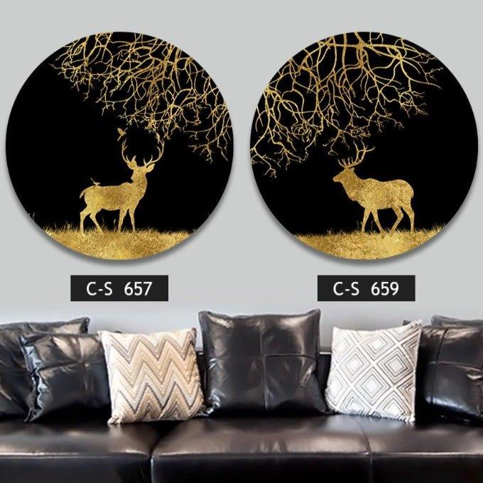 תמונות קיר עגולות GOLD DEER