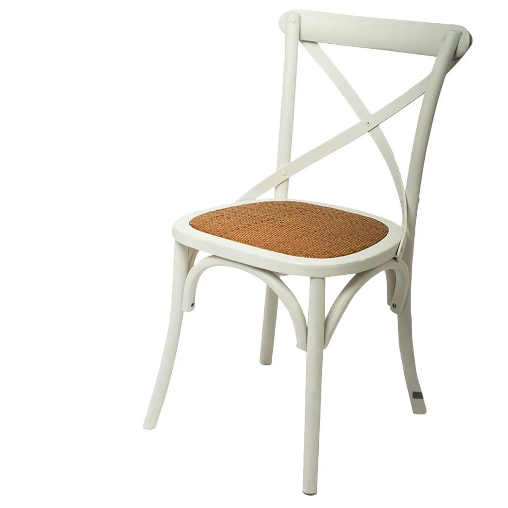 RX-Chair כיסא אוכל מעץ גב איקס מושב ראטן - Image 3