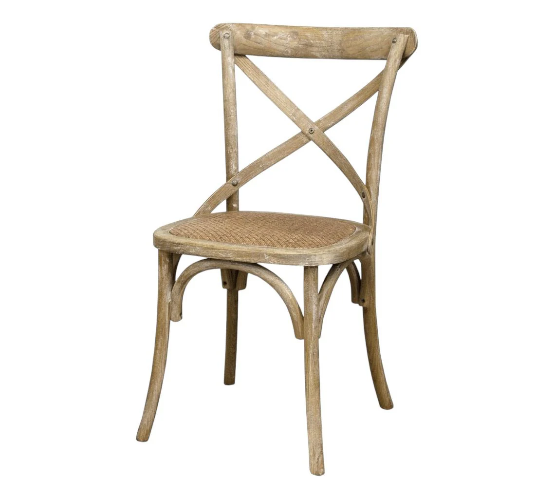 RX-Chair כיסא אוכל מעץ גב איקס מושב ראטן - Image 5