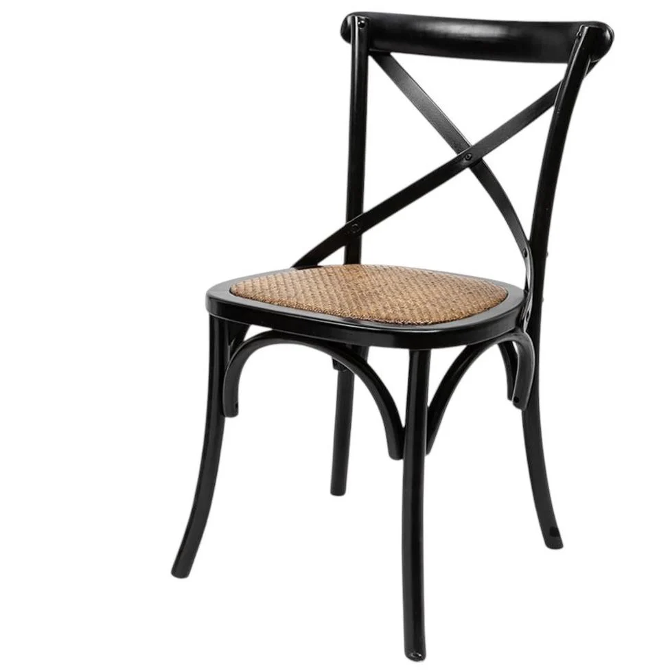 RX-Chair כיסא אוכל מעץ גב איקס מושב ראטן - Image 6
