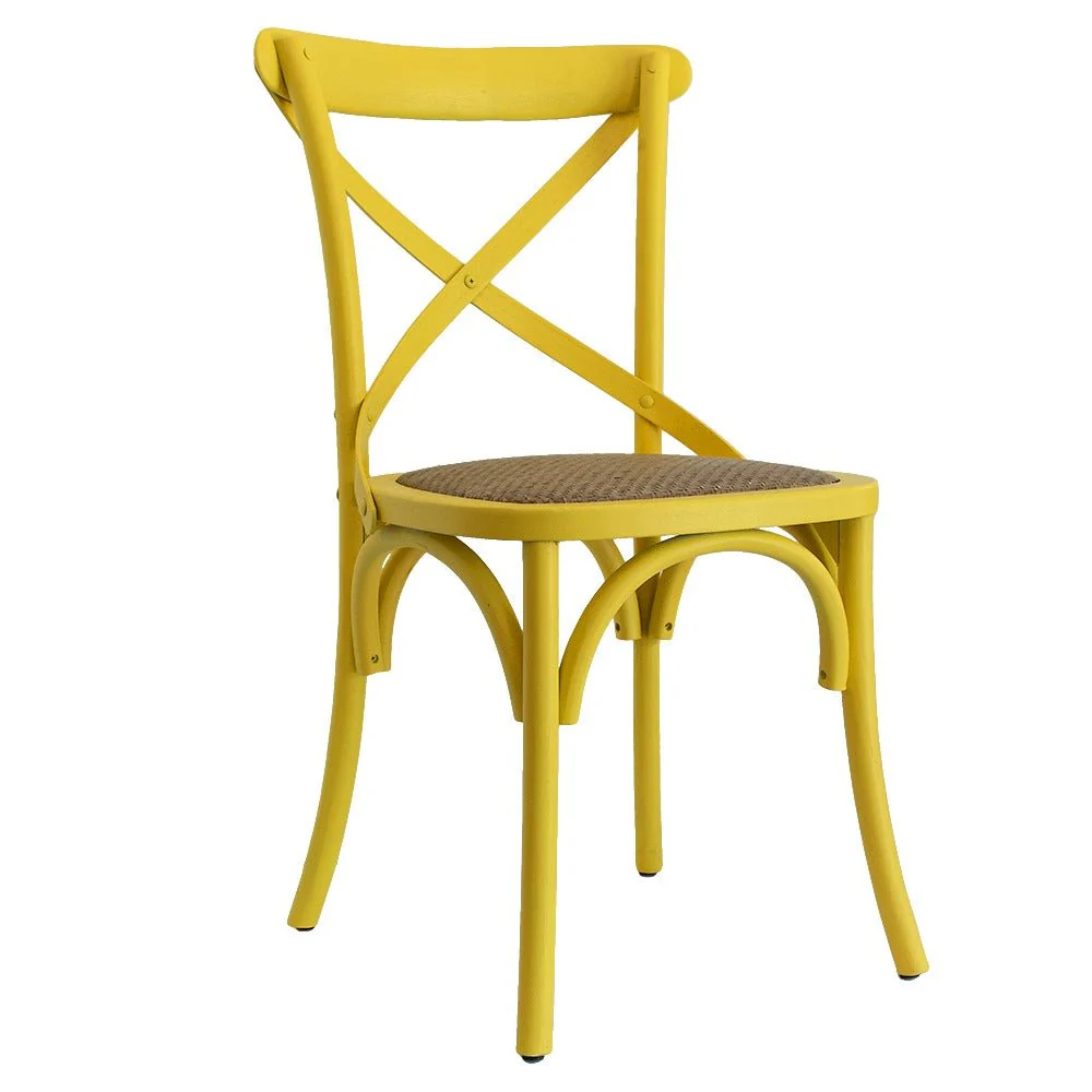 RX-Chair כיסא אוכל מעץ גב איקס מושב ראטן - Image 7