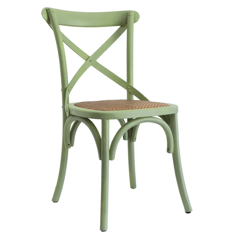 RX-Chair כיסא אוכל מעץ גב איקס מושב ראטן - Image 8