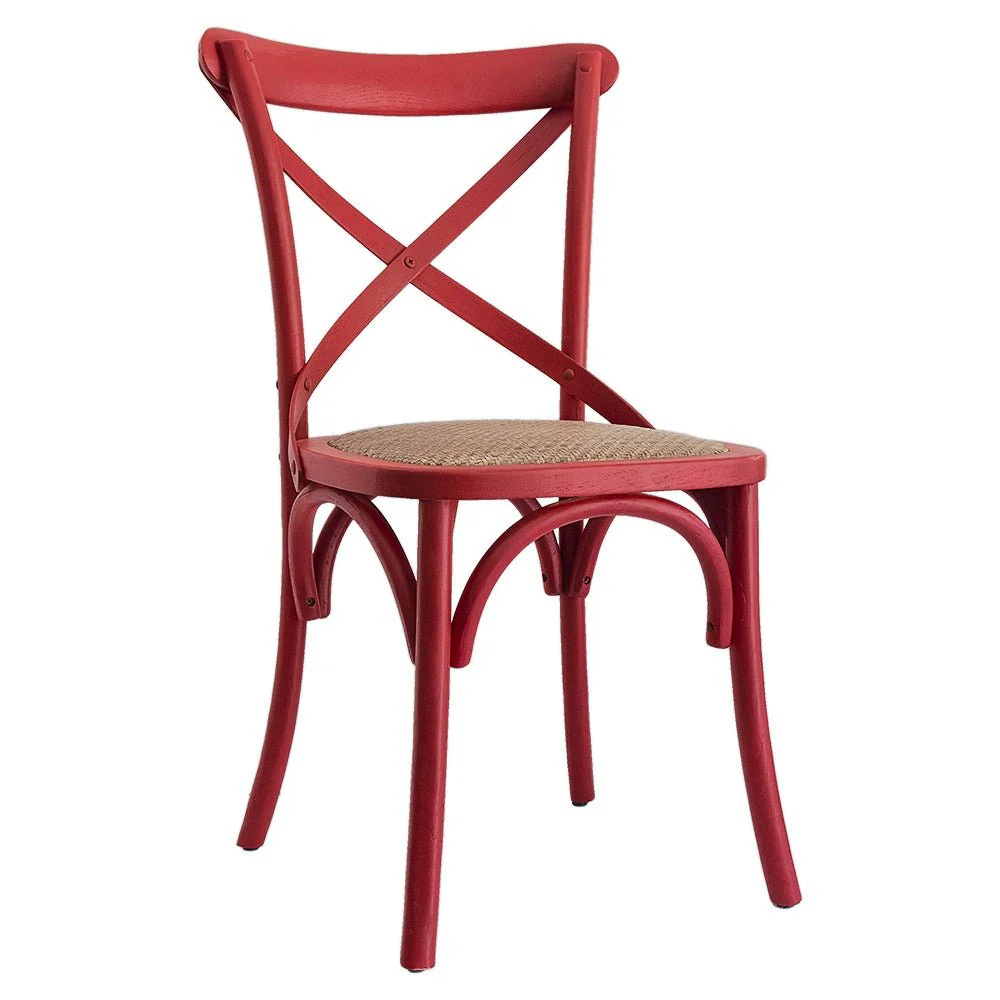 RX-Chair כיסא אוכל מעץ גב איקס מושב ראטן - Image 9